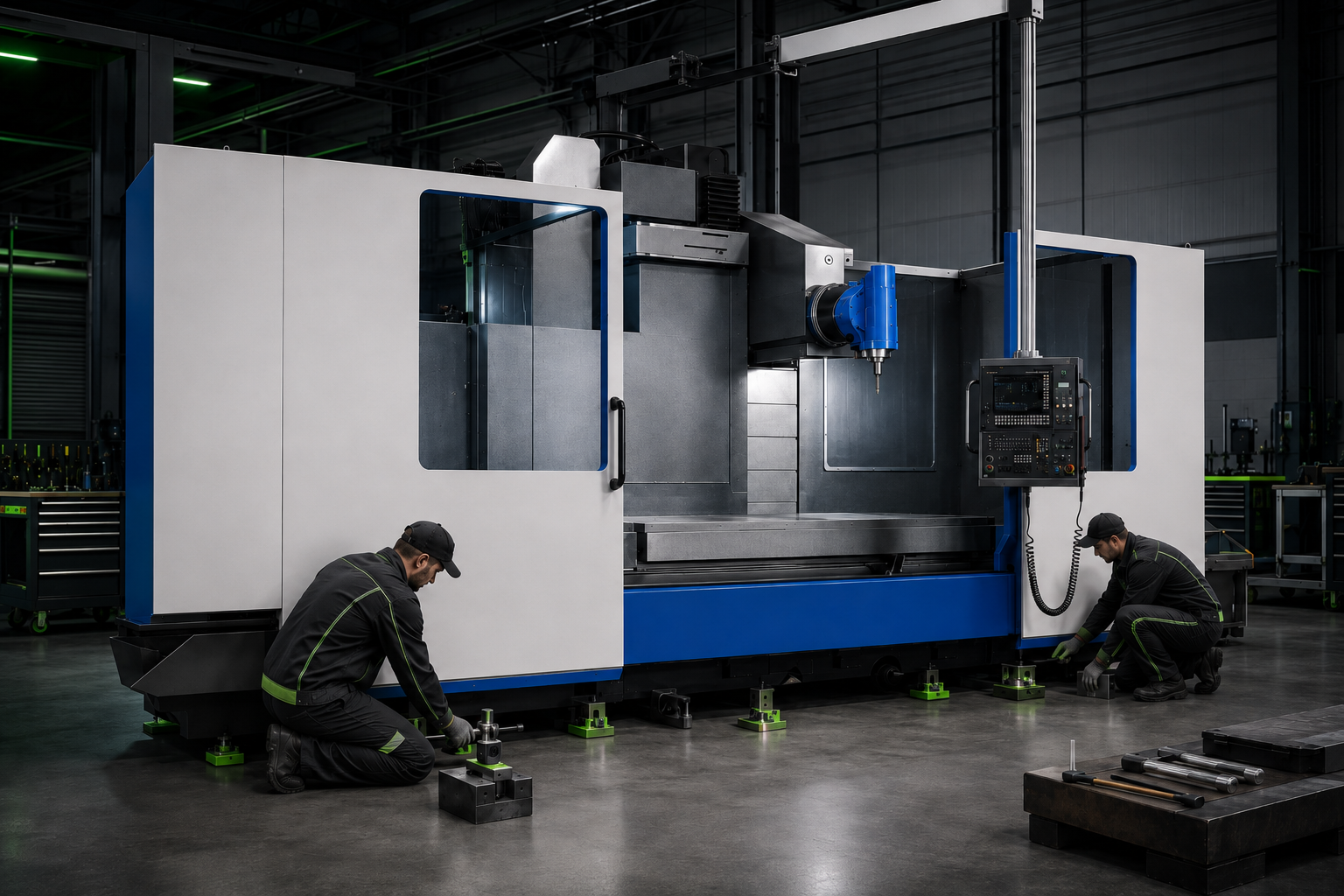 Precision machine tool installation and alignment