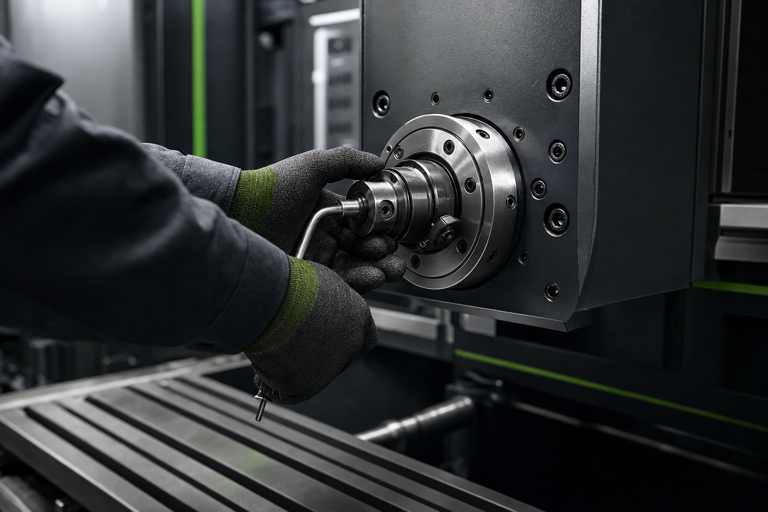 Mechanical servicing on a machine tool